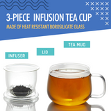 Infusion Glass Tea Cup with Infuser for Loose Tea