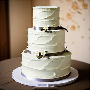 White Wedding Cake with Velvet Ribbon — Sourced Co.