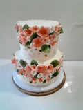 CAKE, 2 TIER Floral fantasy cake 8"/6" tiers birthday or wedding floral cake  round, buttercream covered