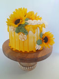Cake, SUNFLOWER themed cake, 8 inch SUNFLOWER