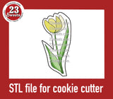 COOKIE CUTTER STL file, “PALE TULIP” STL Cookie cutter file, instant download