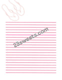 Digital Paper  FLIPFLOPS border, lined writing paper instant printable DIY print (digital download) printable stationery, scrapbooking,
