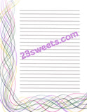 Digital Paper  BRAIDED PASTELS on Edge border, lined writing paper instant printable DIY print (digital download) printable stationery, scrapbooking,