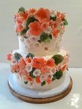 CAKE, 2 TIER Floral fantasy cake 8"/6" tiers birthday or wedding floral cake  round, buttercream covered