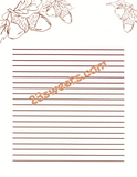 Digital Paper ACORN border, lined writing paper instant printable DIY print (digital download) printable stationery, scrapbooking,