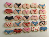 Cookies, 1 dozen custom bachelorette bridal shower custom COOKIES  royal icing DECORATED -COOKIE, panties, undies, thong