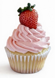 Vanilla cupcakes with strawberry buttercream, and fresh strawberry topper, by the dozen, 1 dozen (Copy)