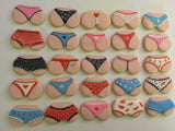 Cookies, 1 dozen custom bachelorette bridal shower custom COOKIES  royal icing DECORATED -COOKIE, panties, undies, thong