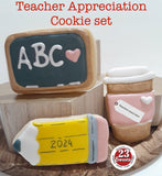 Teacher Appreciation Cookie set, gift boxed, customized COOKIES decorated royal iced COOKIES 3 cookies