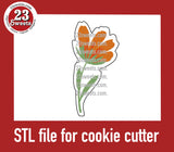 COOKIE CUTTER STL file, “ORANGE FLOWER ” STL Cookie cutter file, instant download