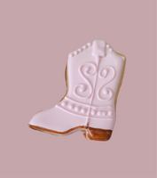 COOKIES, cowgirl pink  boots cookies, 1 dozen custom cookies , COOKIES  royal icing DECORATED COOKIES