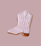 COOKIES, cowgirl pink  boots cookies, 1 dozen custom cookies , COOKIES  royal icing DECORATED COOKIES