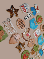 COOKIES, First Rodeo birthday cookies, 1 dozen custom cookies , COOKIES  royal icing DECORATED COOKIES