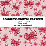 SEAMLESS PATTERN PINK BOWS SEAMLESS PATTERN, charming repeating pattern print, digital file