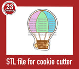 COOKIE CUTTER STL file, “HOT AIR BALLOON” STL Cookie cutter file, instant download