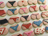 Cookies, 1 dozen custom bachelorette bridal shower custom COOKIES  royal icing DECORATED -COOKIE, panties, undies, thong