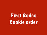 COOKIES, First Rodeo birthday cookies, 1 dozen custom cookies , COOKIES  royal icing DECORATED COOKIES