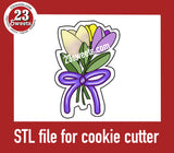 COOKIE CUTTER STL file, “TULIP TRIO” STL Cookie cutter file, instant download