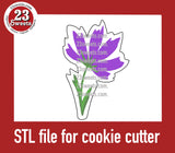 COOKIE CUTTER STL file, “PURPLE SPIKY FLOWER ” STL Cookie cutter file, instant download