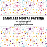 SEAMLESS PATTERN Flowers n Dots SEAMLESS PATTERN, charming repeating pattern print, digital file