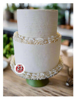 2 tier rustic ridged wedding cake by 23sweets.com