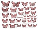 EDIBLE BUTTERFLIES pre cut wafer paper Pink BUTTERFLIES, 32 pre cut pieces, various sizes, wafer paper, cake, cake pops  cake decoration, cupcake toppers