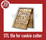 COOKIE CUTTER STL file, “SANDWICH BOARD SIGN” STL Cookie cutter file, instant download
