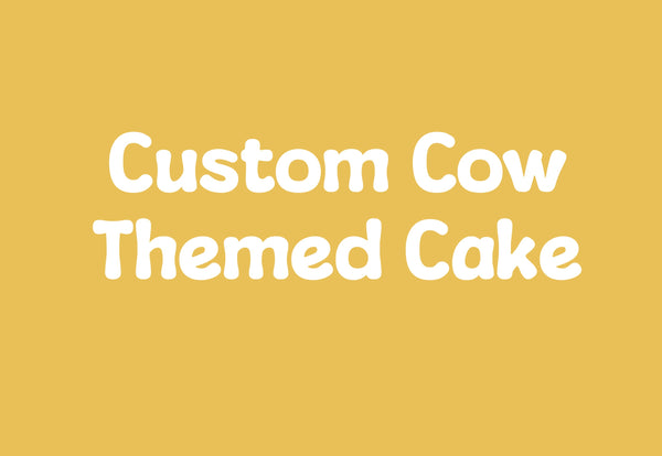 Custom Cow themed Cake 8 inch buttercream covered