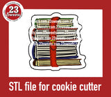COOKIE CUTTER STL file, “STACKED BOOKS” STL Cookie cutter file, instant download