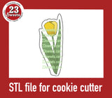 COOKIE CUTTER STL file, “TULIP STEM ” STL Cookie cutter file, instant download