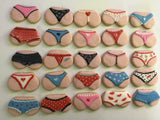 Cookies, 1 dozen custom bachelorette bridal shower custom COOKIES  royal icing DECORATED -COOKIE, panties, undies, thong