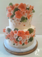 CAKE, 2 TIER Floral fantasy cake 8"/6" tiers birthday or wedding floral cake  round, buttercream covered