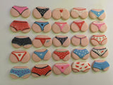 Cookies, 1 dozen custom bachelorette bridal shower custom COOKIES  royal icing DECORATED -COOKIE, panties, undies, thong