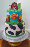 Farm themed Birthday Cake, (8 inch/6inch ) 2 tier fondant cake