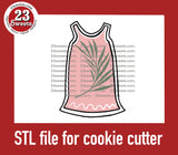 COOKIE CUTTER STL file, “ROMPER DRESS” STL Cookie cutter file, instant download