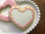 Cookies, pink HEART HEART COOKIES Valentine’s Day themed decorated royal iced heart COOKIES 1 dozen cookies
