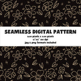 SEAMLESS PATTERN Black & Beige floral SEAMLESS PATTERN, charming repeating pattern print, digital file