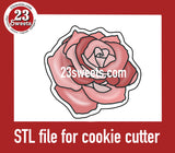 COOKIE CUTTER STL file, “ROSE” STL Cookie cutter file, instant download