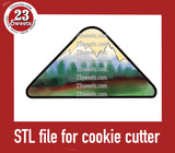 COOKIE CUTTER STL file, “ ROUNDED TRIANGLE” STL mountain scene Cookie cutter file, instant download (Copy)