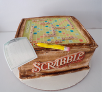 Cake, custom birthday cake, board game themed, 10 inch square