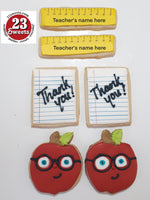 Teacher Appreciation Cookie set, COOKIES decorated royal iced COOKIES 3 cookies