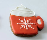 HOT COCOA Christmas-themed cookies on a white background