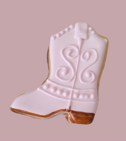 COOKIES, cowgirl pink  boots cookies, 1 dozen custom cookies , COOKIES  royal icing DECORATED COOKIES