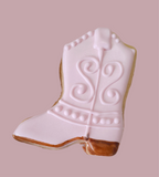 COOKIES, cowgirl pink  boots cookies, 1 dozen custom cookies , COOKIES  royal icing DECORATED COOKIES