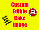 Jeanne's Custom edible image SHIPPING INCLUDED *