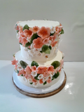 Custom wedding cake birthday floral cake  round, buttercream covered 8 inch/ 6 inch rounds, delivery and set up included to venue