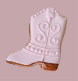 COOKIES, cowgirl pink  boots cookies, 1 dozen custom cookies , COOKIES  royal icing DECORATED COOKIES