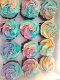 CUPCAKES, Rainbow cupcakes by the dozen, 1 dozen