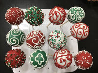 CUSTOM 100 CHRISTMAS CAKE POPS, bulk order, CAKEPOPS, 100 wedding cake pops for bulk order, restaurants food service industry.