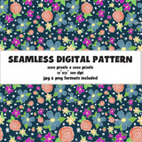 SEAMLESS PATTERN 2FLOWERS SEAMLESS PATTERN, charming repeating pattern print, digital file (Copy)